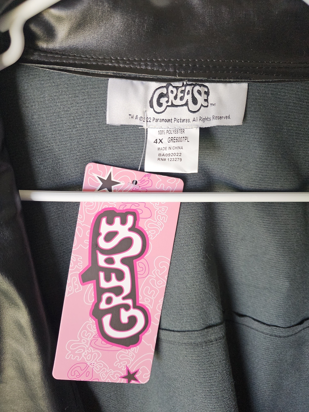 NWT Grease T-Birds Faux Leather Jacket Costume 4X - Picture 14 of 16